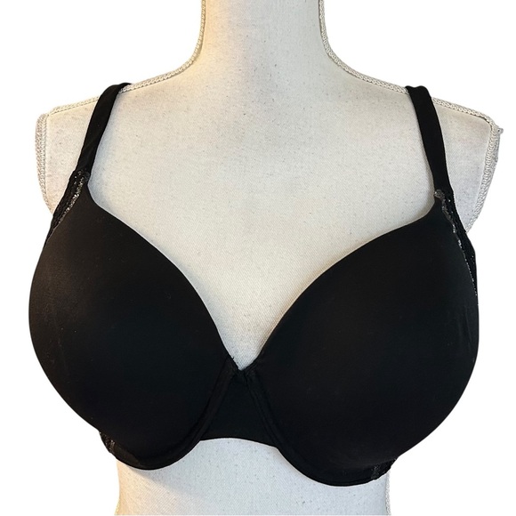 Victoria’s Secret Body by Victoria Lined Perfect Coverage Bra Women 36DDD Black - Picture 2 of 8
